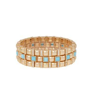 NWT Roxanne Assoulin The Mini Jeweled Bracelet Stack Set of 3